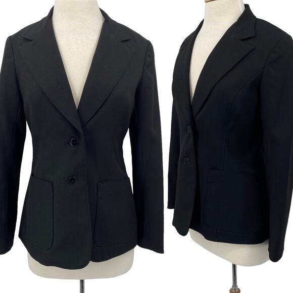 Vintage Levis Blazer Jacket Twill Knit Single Breasted 2 Button Front Black M - Picture 1 of 8